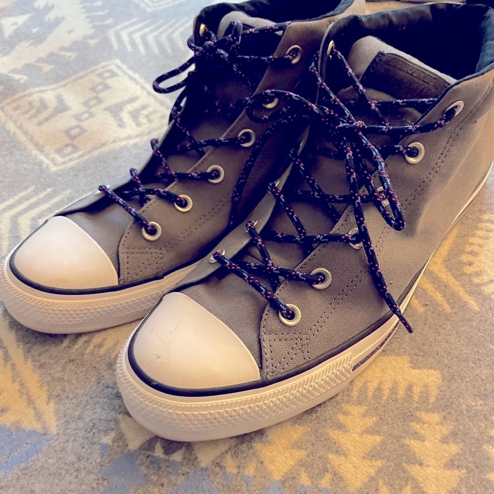 Worn Once-  size 12 Converse All Star Syde Street (padded) - grey - Picture 2 of 3
